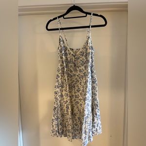 Olivaceous Dress - blue and white - medium